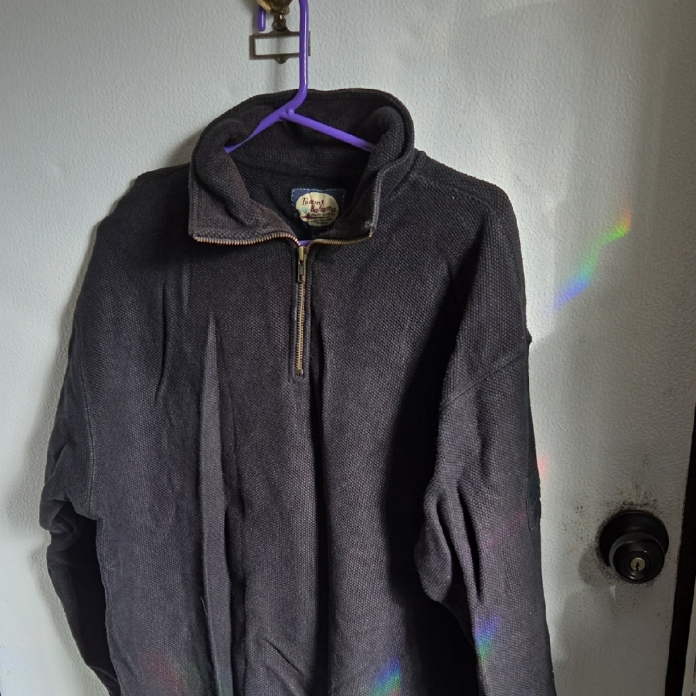 Tommy Bahama Men's Charcoal Zip-Up Sweater